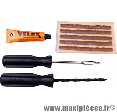 Kit de réparation Vélox pour pneus tubeless avec mèches et outils *Déstockage !
