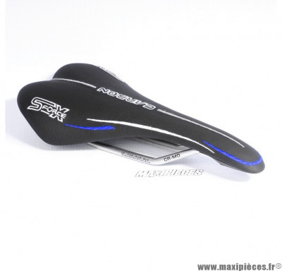 Selle vélo de route SX-Force Carbon couleur noir avec liserets blanc/bleu * Déstockage !