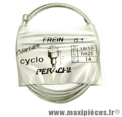 Câble de frein vélo route 1,25m (boite de 25) marque Perache - Pièce vélo *Déstockage !
