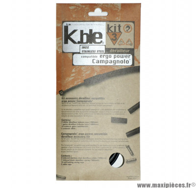 Kit gaine dérailleur Kble Transfil compatible Campagnolo (gaine noir/câble inox) *Déstockage !