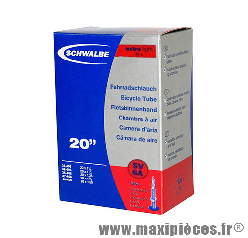 Chambre A Air Schwalbe Sv6a Extra Light 20 Pouces Presta Maxi
