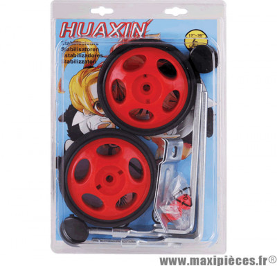 Stabilisateurs vélo enfant 12-20&quot, réglables roues plastiques rouge Huaxin&quot, *Déstockage !